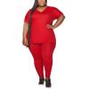 imagePINSV Womens Plus Size 2 Piece Outfits Sweatsuits Tracksuit Loungewear SetsB4red