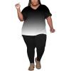 imagePINSV Womens Plus Size 2 Piece Outfits Sweatsuits Tracksuit Loungewear SetsB5black Gradient