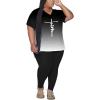 imagePINSV Womens Plus Size 2 Piece Outfits Sweatsuits Tracksuit Loungewear SetsB6black Gradient P