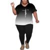 imagePINSV Womens Plus Size 2 Piece Outfits Sweatsuits Tracksuit Loungewear SetsB6black Gradient P