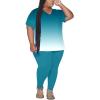 imagePINSV Womens Plus Size 2 Piece Outfits Sweatsuits Tracksuit Loungewear SetsB8turquoise