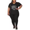 imagePINSV Womens Plus Size 2 Piece Outfits Sweatsuits Tracksuit Loungewear SetsB9black Print