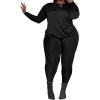 imagePINSV Womens Plus Size 2 Piece Outfits Tracksuits Long Sleeve Top Pants Sets Sweatsuit