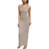 imagePINSV Womens Bodycon Maxi Dress Stretchy Sleeveless Tank Dress Summer Long Ribbed Casual Beach Party Dress Khaki XL
