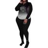 imagePINSV Womens Plus Size 2 Piece Outfits Tracksuits Long Sleeve Top Pants Sets SweatsuitBlack Gradient