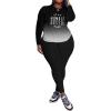 imagePINSV Womens Plus Size 2 Piece Outfits Tracksuits Long Sleeve Top Pants Sets SweatsuitBlack Gradient
