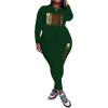 imagePINSV Womens Plus Size 2 Piece Outfits Tracksuits Long Sleeve Top Pants Sets SweatsuitGreen Print