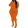 imagePINSV Womens Plus Size 2 Piece Outfits Tracksuits Long Sleeve Top Pants Sets SweatsuitOrange