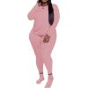 imagePINSV Womens Plus Size 2 Piece Outfits Tracksuits Long Sleeve Top Pants Sets SweatsuitPink