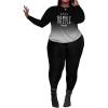 imagePINSV Womens Plus Size 2 Piece Outfits Tracksuits Long Sleeve Top Pants Sets SweatsuitBlack Gradient