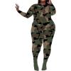 imagePINSV Womens Plus Size 2 Piece Outfits Tracksuits Long Sleeve Top Pants Sets SweatsuitCamouflage