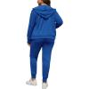 imagePINSV Women Plus Size 2 Piece Outfits Sweatsuits Full Zip Hooded Sweatshirt Sweatpants TracksuitsAblue