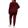 imagePINSV Women Plus Size 2 Piece Outfits Sweatsuits Full Zip Hooded Sweatshirt Sweatpants TracksuitsAburgundy