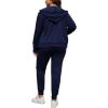 imagePINSV Women Plus Size 2 Piece Outfits Sweatsuits Full Zip Hooded Sweatshirt Sweatpants TracksuitsAdark Blue