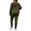 imagePINSV Women Plus Size 2 Piece Outfits Sweatsuits Full Zip Hooded Sweatshirt Sweatpants TracksuitsAdark Green