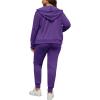 imagePINSV Women Plus Size 2 Piece Outfits Sweatsuits Full Zip Hooded Sweatshirt Sweatpants TracksuitsApurple