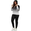 imagePINSV Women Plus Size 2 Piece Outfits Sweatsuits Full Zip Hooded Sweatshirt Sweatpants TracksuitsBblack Gradient