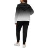 imagePINSV Women Plus Size 2 Piece Outfits Sweatsuits Full Zip Hooded Sweatshirt Sweatpants TracksuitsBblack Gradient