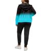 imagePINSV Women Plus Size 2 Piece Outfits Sweatsuits Full Zip Hooded Sweatshirt Sweatpants TracksuitsBblue Line