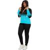 imagePINSV Women Plus Size 2 Piece Outfits Sweatsuits Full Zip Hooded Sweatshirt Sweatpants TracksuitsBblue Line