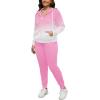 imagePINSV Women Plus Size 2 Piece Outfits Sweatsuits Full Zip Hooded Sweatshirt Sweatpants TracksuitsBpink Gradient