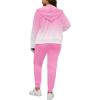 imagePINSV Women Plus Size 2 Piece Outfits Sweatsuits Full Zip Hooded Sweatshirt Sweatpants TracksuitsBpink Gradient
