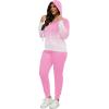 imagePINSV Women Plus Size 2 Piece Outfits Sweatsuits Full Zip Hooded Sweatshirt Sweatpants TracksuitsBpink Gradient