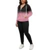 imagePINSV Women Plus Size 2 Piece Outfits Sweatsuits Full Zip Hooded Sweatshirt Sweatpants TracksuitsBpink Line